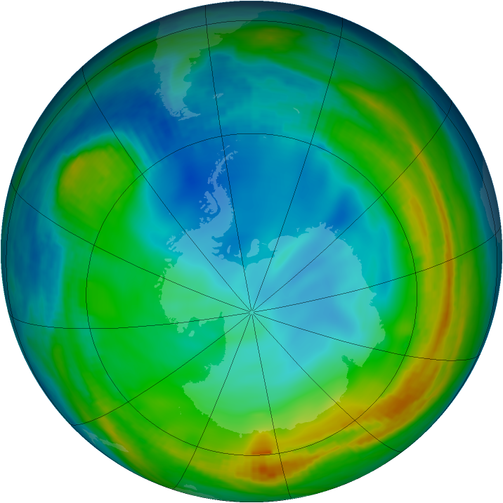 Antarctic ozone map for 17 June 1998